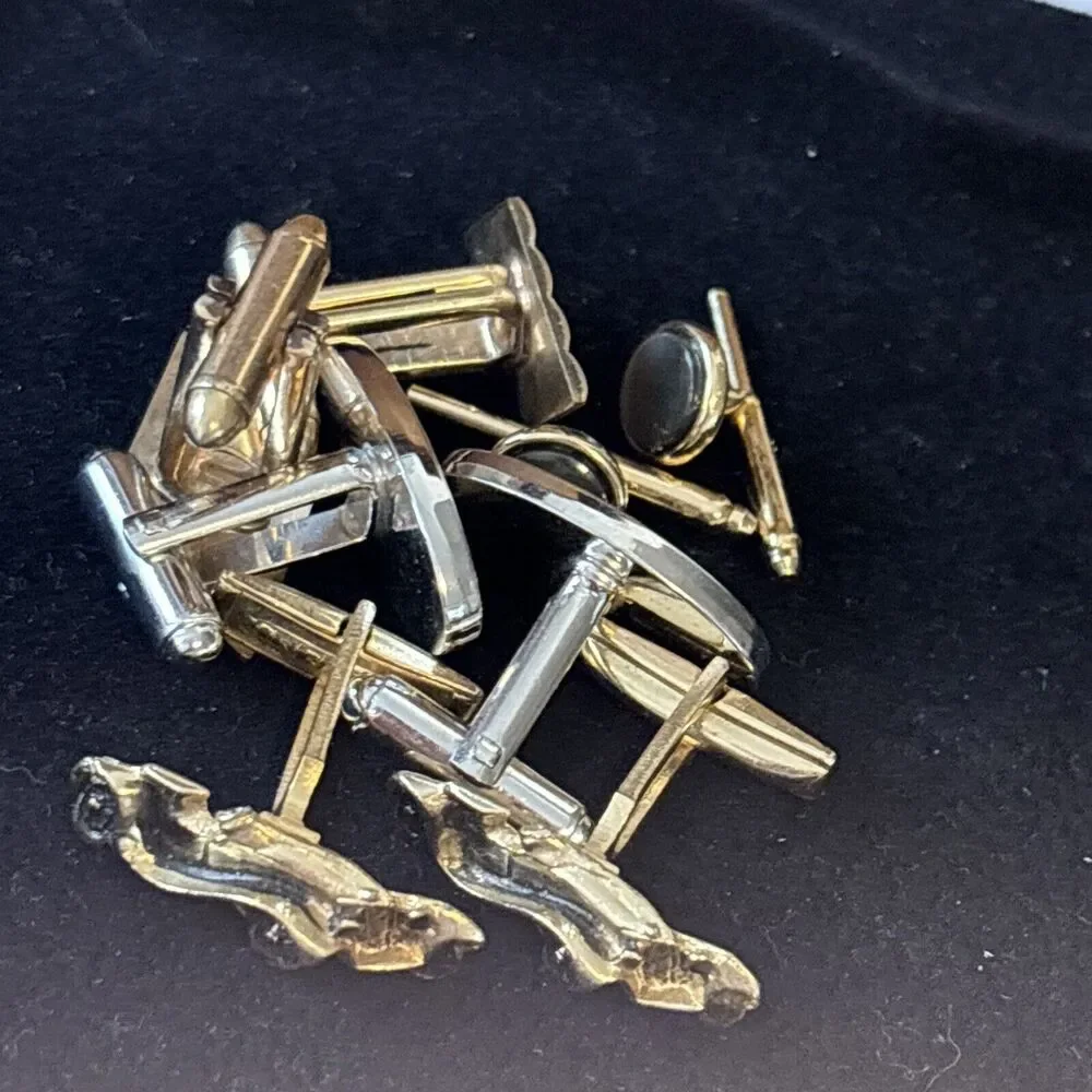 Vintage Lot Of 4 Pairs Of Cufflinks Classic Designs